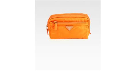 prada nylon pouch orange fake